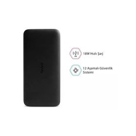 Xiaomi Redmi PB200LZM 20.000 mAh 18 W Siyah Hızlı Şarj Powerbank Outlet - Teşhir