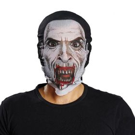 Xnews 3D Baskılı Maske Model 2 Kafaya Tam Geçmeli Bez Vampir Maskesi - Streç Korku Maskesi