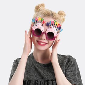 Xnews Happy Birthday Yazılı Fuşya 17x11 cm Parti Gözlüğü