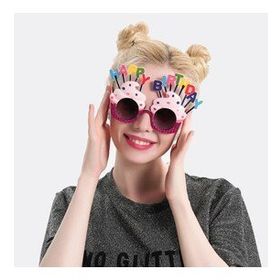 Xnews Happy Birthday Yazılı Fuşya 17x11 cm Parti Gözlüğü