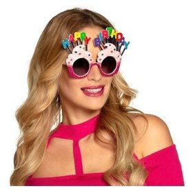 Xnews Happy Birthday Yazılı Fuşya 17x11 cm Parti Gözlüğü