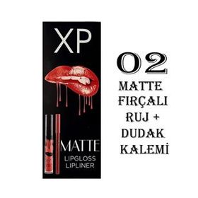 Xp 8680331748738 Matte Lipgloss Ruj + Lipliner Dudak Kalemi