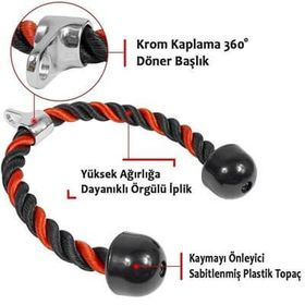 Xtreme Siyah Fitness Triceps Halatı