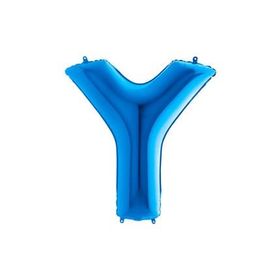 Y Harf Grabo Mavi 100 cm Folyo Balon