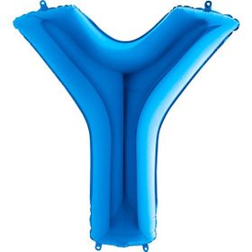 Y Harf Grabo Mavi 100 cm Folyo Balon