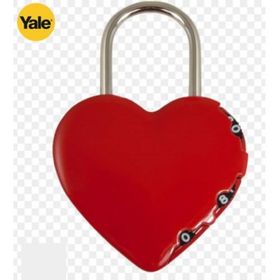 Yale 3 Şifreli Kırmızı Kalp Asma Kilit