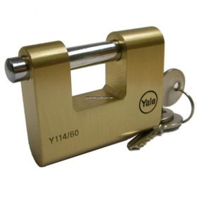 Yale 80 mm Oval Kayar Pimli Milli Prinç Sarı Asma Kilit