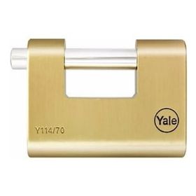 Yale Kilit 70 mm Oval Kayar Pimli Milli Prinç Sarı Asma Kilit