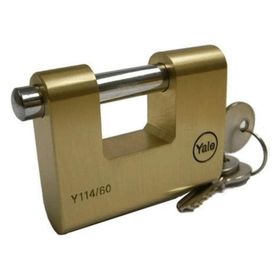 Yale Kilit 70 mm Oval Kayar Pimli Milli Prinç Sarı Asma Kilit