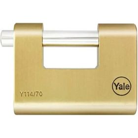 Yale Kilit 70 mm Oval Kayar Pimli Milli Prinç Sarı Asma Kilit