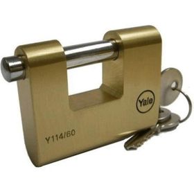 Yale Kilit 70 mm Oval Kayar Pimli Milli Prinç Sarı Asma Kilit