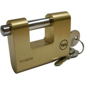 Yale Kilit 90 mm Oval Kayar Pimli Milli Prinç Sarı Asma Kilit