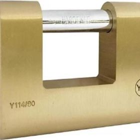 Yale Kilit 90 mm Oval Kayar Pimli Milli Prinç Sarı Asma Kilit