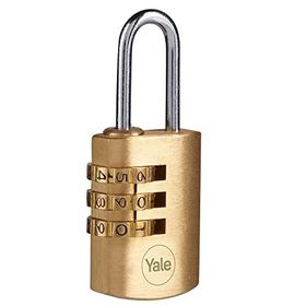Yale Y150B/22/120/1 Standart Korumalı Çelik Halkalı 3 Haneli Şifreli Pirinç Asma Kilit