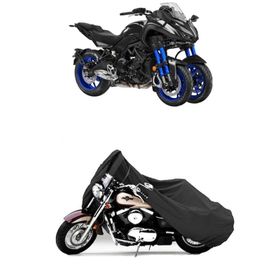 Yamaha Niken GT Siyah Arka Çanta Uyumsuz Ultra Kalın Su Geçirmez Motor Brandası