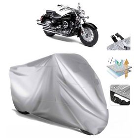 Yamaha XVS 650 A Siyah Arka Çanta Uyumsuz Ultra Kalın Su Geçirmez Motor Brandası