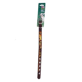 Yankel 26-36 cm Kahverengi Kemik Desenli Köpek Boyun Tasması