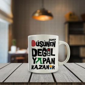 Yapan Kazanır - Motivasyon Yazılı Kupa Bardak