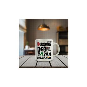 Yapan Kazanır - Motivasyon Yazılı Kupa Bardak
