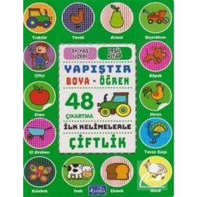 Yapıştır ve Boya Öğren Çiftlik Yeşil Kitap Parıltı Yayınları