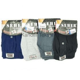 Yaren Tuhafiye 0008 6'lı Paket Seher Yıldızı Pamuklu Penye Düğmeli Erkek Boxer