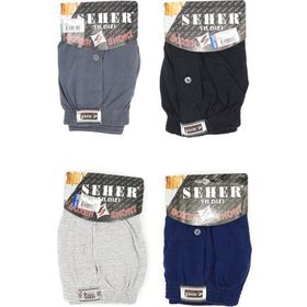 Yaren Tuhafiye 0008 6'lı Paket Seher Yıldızı Pamuklu Penye Düğmeli Erkek Boxer