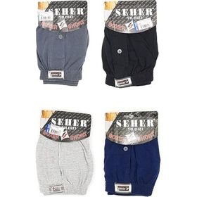 Yaren Tuhafiye 0008 6'lı Paket Seher Yıldızı Pamuklu Penye Düğmeli Erkek Boxer