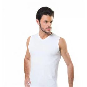 Yaren Tuhafiye 513 6'lı Beyaz Paket Hmd Ribana Erkek Sıfır Kol V Yaka Fanila Atlet