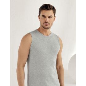 Yaren Tuhafiye E032 Ribana V Yaka Sıfır Kollu 6 Adet Erkek Fanila Atlet