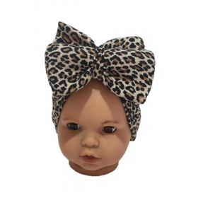 Yaren Tuhafiye Özlem Bebe Kız Bebek Leopar Fiyonklu Bone