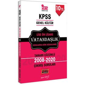 Yargı 2022 KPSS Lise Ön Lisans Vatandaşlık Çözümlü Çıkmış Sorular