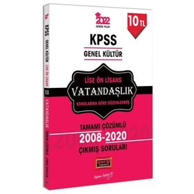 Yargı 2022 KPSS Lise Ön Lisans Vatandaşlık Çözümlü Çıkmış Sorular