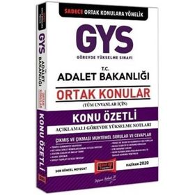 Yargı Yayınları 2020 GYS T. C. Adalet Bakanlığı Ortak Konular Konu Özetli Açıklamalı Görevde Yükselme
