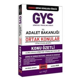 Yargı Yayınları 2020 GYS T. C. Adalet Bakanlığı Ortak Konular Konu Özetli Açıklamalı Görevde Yükselme