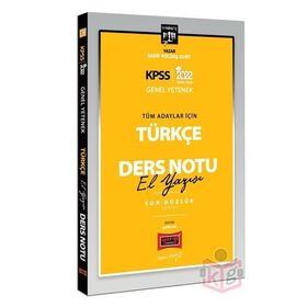 Yargı Yayınları 2022 KPSS Lisans Genel Yetenek Tüm Adaylar İçin Son Düzlük 5 Yargıç Serisi Türkçe El Yazısı Ders Notu