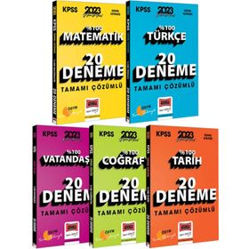 Yargı Yayınları 2023 KPSS GY GK Tamamı Çözümlü 20 Deneme Seti