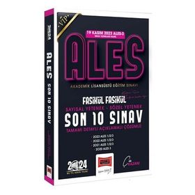 Yargı Yayınları 2024 ALES Son 10 Sınav Çıkmış Sorular 19 Kasım 2023 ALES-3 Dahil Fasikül Fasikül