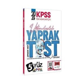 Yargı Yayınları - 2024 KPSS Tüm Adaylar İçin 5 Yüz Vatandaşlık Çek Kopart Yaprak Test