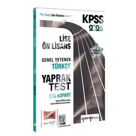 Yargı Yayınları 2026 KPSS Lise Ön Lisans Genel Yetenek Türkçe Çek Kopart Yaprak Test