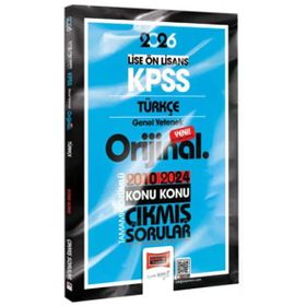 Yargı Yayınları 2026 KPSS Lise Önlisans Türkçe Orijinal 2010-2024 Konu Konu Çıkmış Sorular