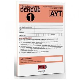 Yargı Yayınları AYT Türkiye Geneli Deneme Sınavı 1
