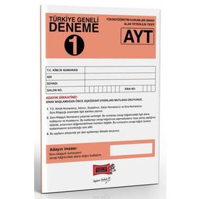 Yargı Yayınları AYT Türkiye Geneli Deneme Sınavı 1