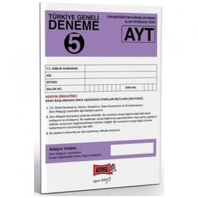 Yargı Yayınları AYT Türkiye Geneli Deneme Sınavı 5