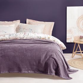 Yataş Bedding Holly Wellsoft Kül Moru Tek Kişilik Battaniye Seti