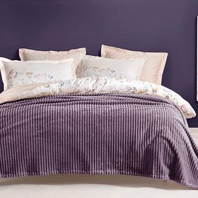 Yataş Bedding Holly Wellsoft Kül Moru Tek Kişilik Battaniye Seti