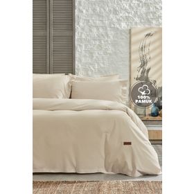Yataş Bedding Plain Ranforce Bej Çift Kişilik Nevresim Takım