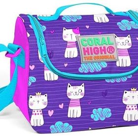 Yaygan Coral High Mor Kedi Desenli Termoslu Beslenme Çantası