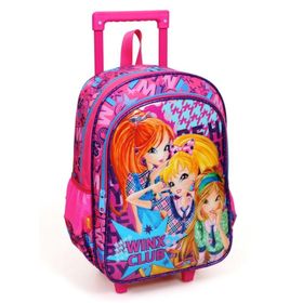 Yaygan Winx Club Macroworld Çekçekli Okul Çantası Pembe MorWinx Club
