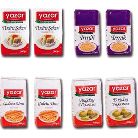 Yazar 2'li 500 gr Pudra Şekeri + 2'li 500 gr İrmik + 2'li 400 gr Galeta Unu + 2'li 400 gr Buğday Nişastası