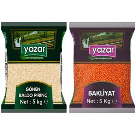 Yazar 5 kg Gönen Baldo Pirinç + 5 kg Kırmızı Mercimek